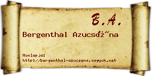 Bergenthal Azucséna névjegykártya
